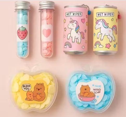 Combo of 3 – Cute Travel Wet Wipes &amp; Paper Soap Kit