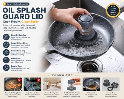 Soap Dispensing Dish Scrubber Brush – 2-in-1 Kitchen Cleaning Brush with Refillable Soap Handle