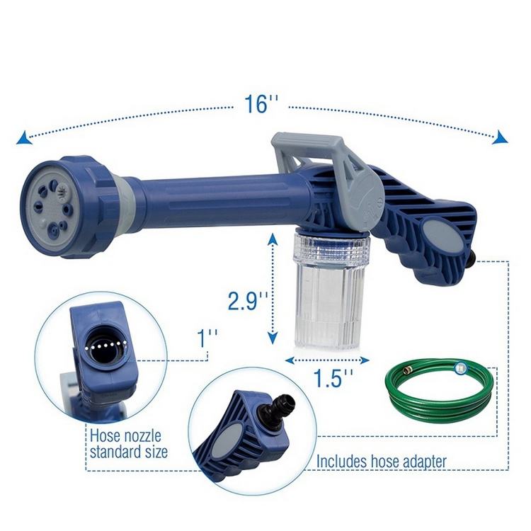 8-in-1 Turbo Water Spray Gun with Soap Dispenser – Multi-Purpose Cleaning &amp; Gardening Tool