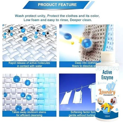 Active Enzyme Laundry Stain Remover – 100ml × 2 | Buy 1 Get 1 Free